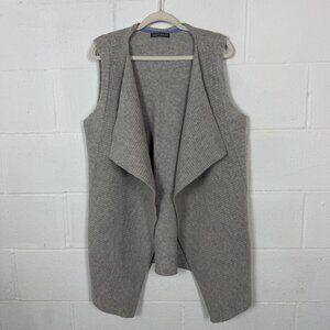 Laura Ashley Sweater Vest 100% Lambswool Gray Old Money Chic Luxury Capsule L